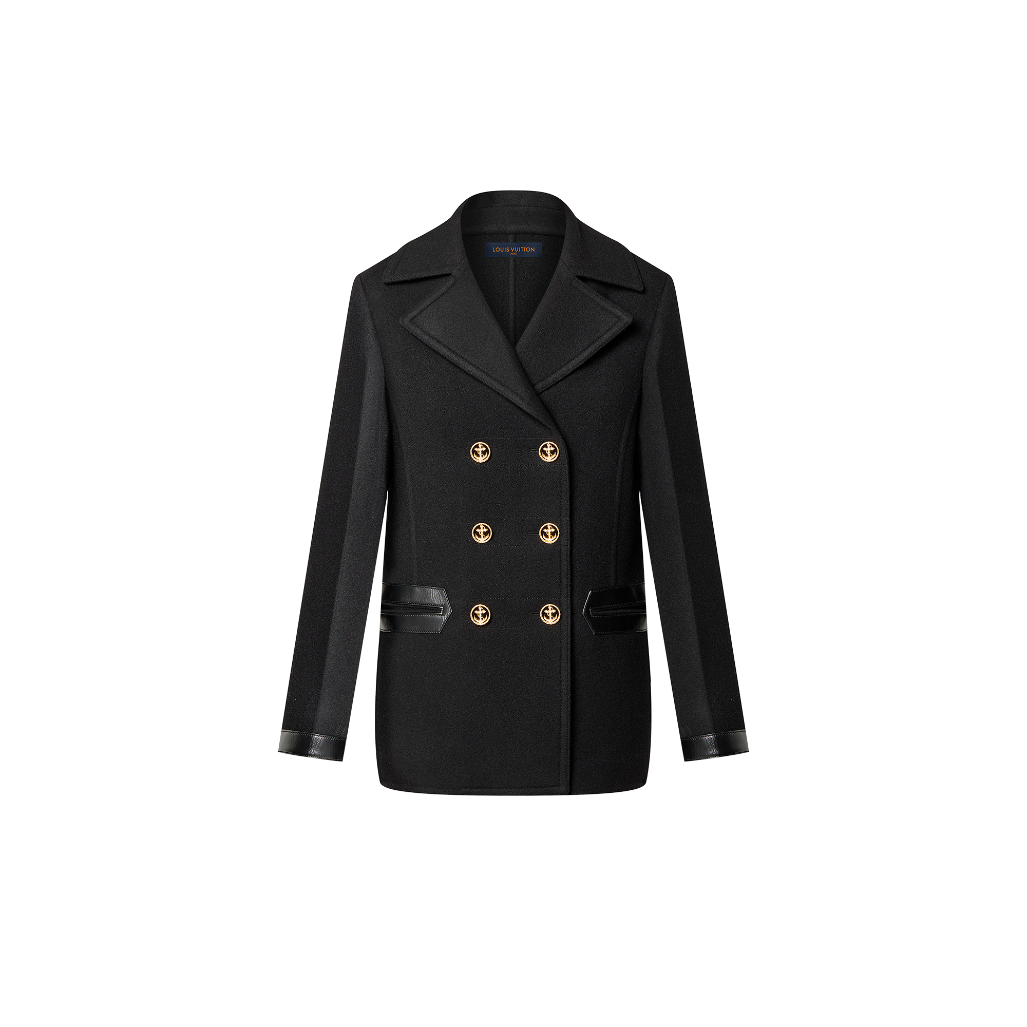 Leather Accent DoubleBreasted Coat Coats and Jackets 1AB77S